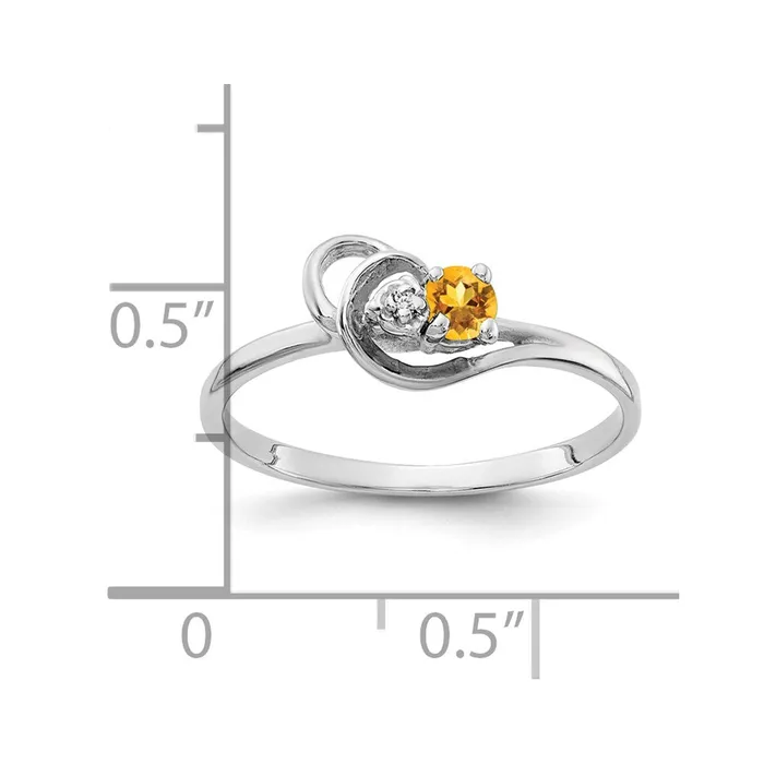 Goldia Rings 14k White Gold 3mm Citrine A Real Diamond ring