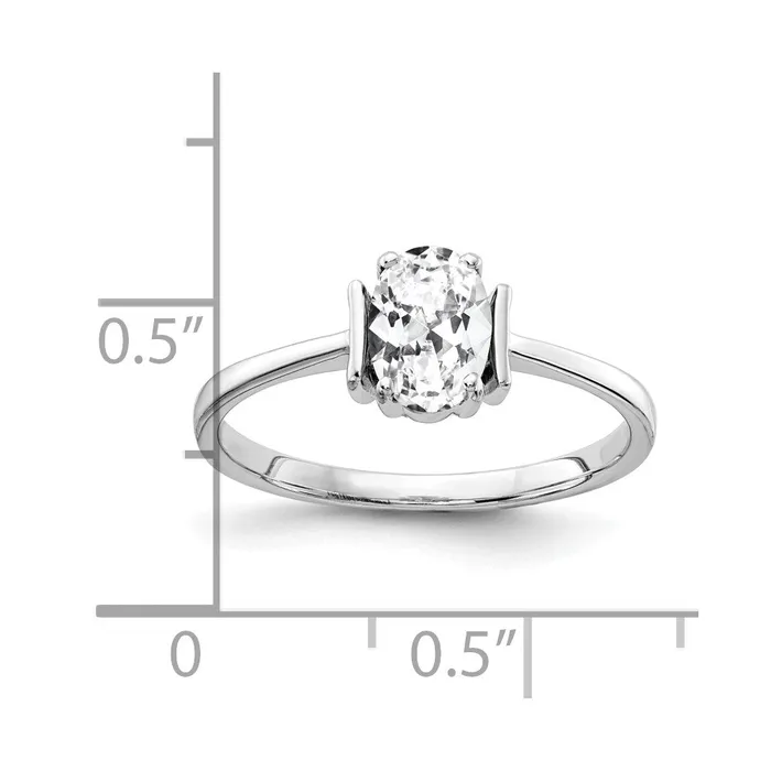 Goldia Rings 14k White Gold 7x5mm Oval Cubic Zirconia ring