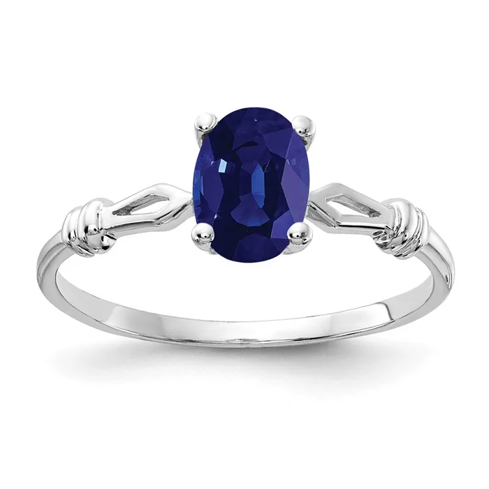 Goldia Rings 14k White Gold 7x5mm Oval Sapphire ring