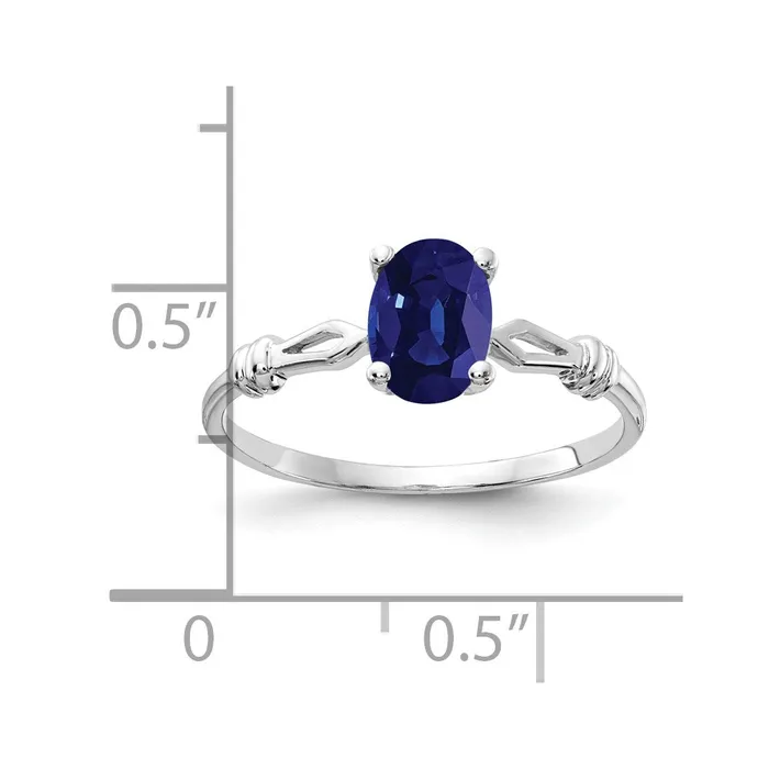 Goldia Rings 14k White Gold 7x5mm Oval Sapphire ring
