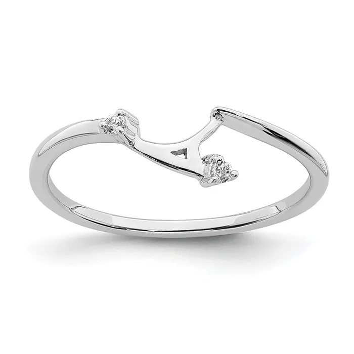 Goldia Rings 14K White Gold Fitted Real Diamond Band