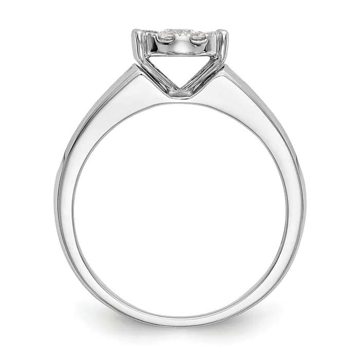 Goldia Rings 14K White Gold Lab Grown VSSI FGH Diamond Cluster Engagement Ring