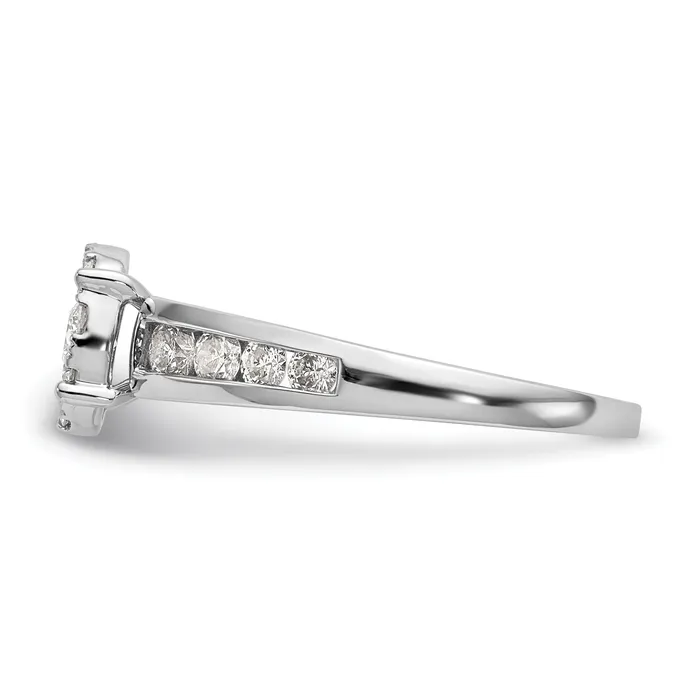 Goldia Rings 14K White Gold Lab Grown VSSI FGH Diamond Cluster Engagement Ring