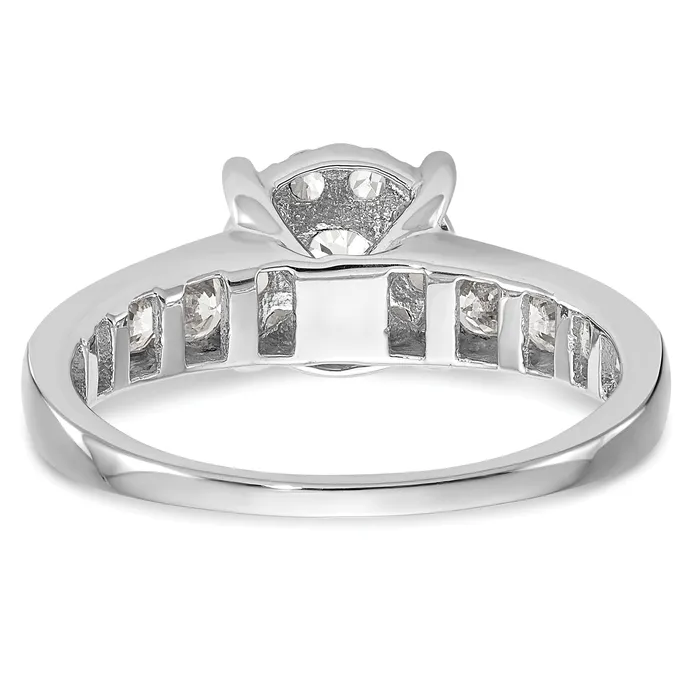 Goldia Rings 14K White Gold Lab Grown VSSI FGH Diamond Cluster Engagement Ring
