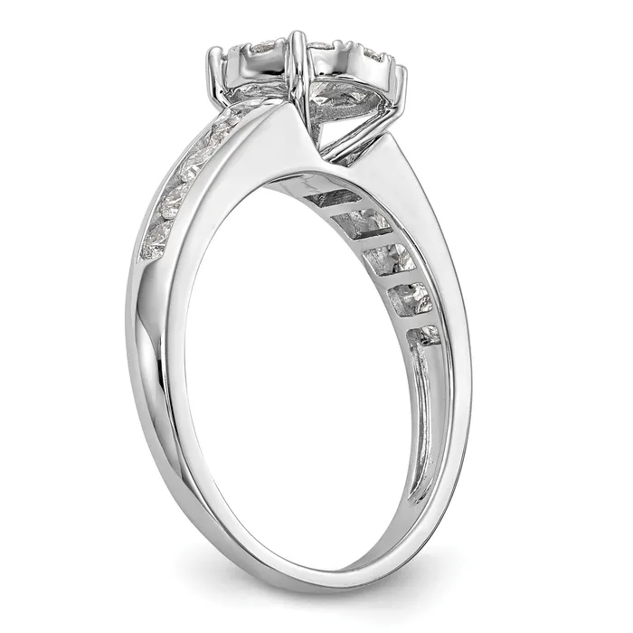 Goldia Rings 14K White Gold Lab Grown VSSI FGH Diamond Cluster Engagement Ring