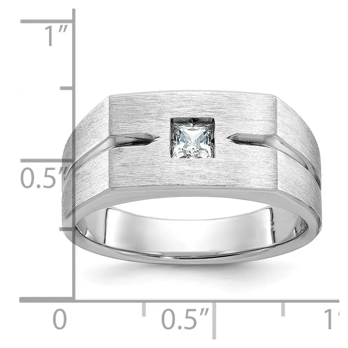 Goldia Rings 14k White Gold Mens Polished and Satin Diamond Ring Mounting