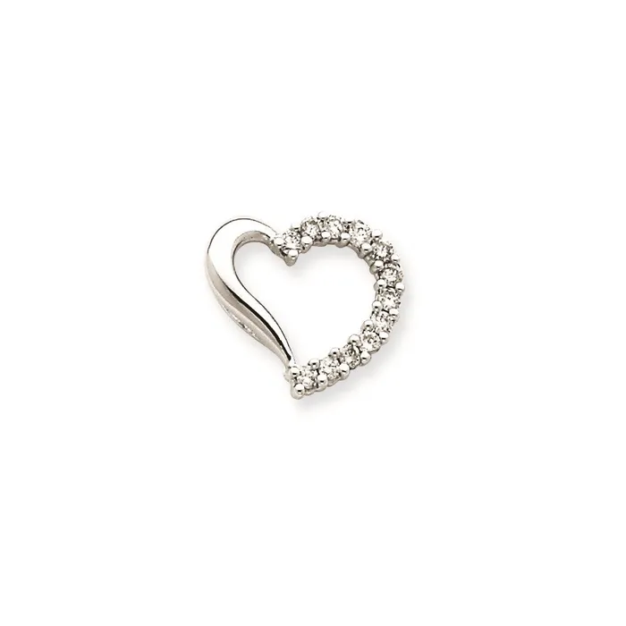 Goldia Rings 14k White Gold Polished 25ct A Quality Completed Fancy Real Diamond Heart Penda Goldia Rings 14k White Gold Polished 25ct A Quality Completed Fancy Real Diamond Heart Penda