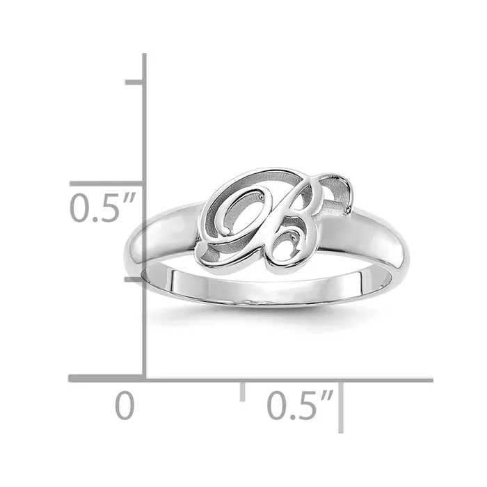 Goldia Rings 14K White Gold Polished Initial Ring