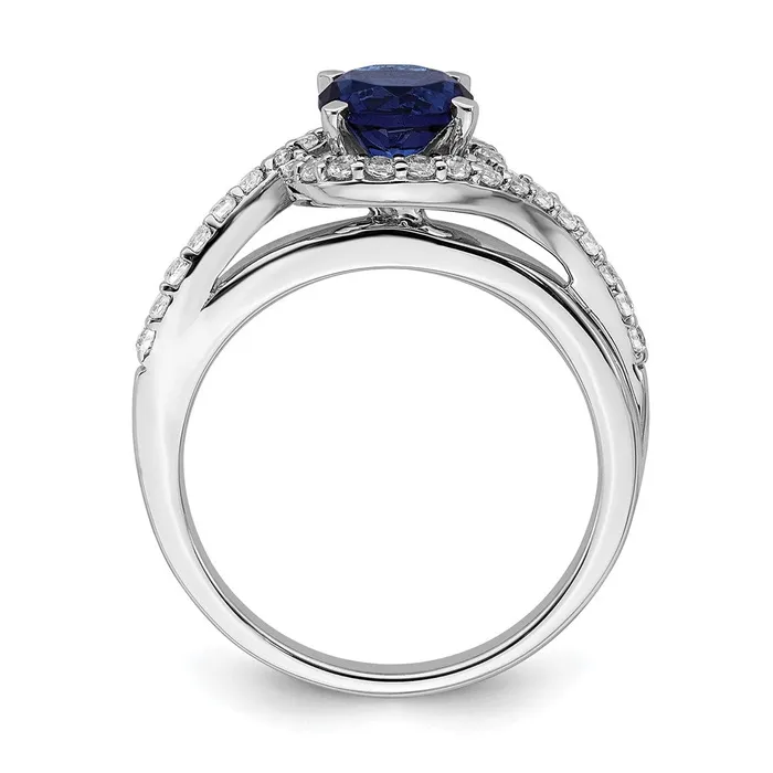 Goldia Rings 14k White Gold Real Diamond Halo Semimount Engagement Ring