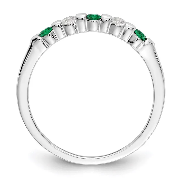 Goldia Rings 14k White Gold Real Diamond wEmerald Band