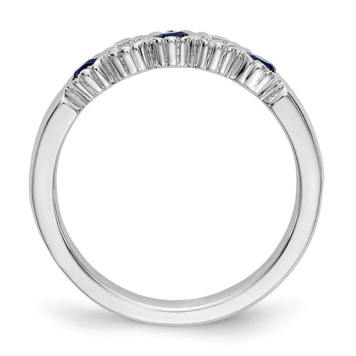 Goldia Rings 14k White Gold Real Diamond wSapphire Band