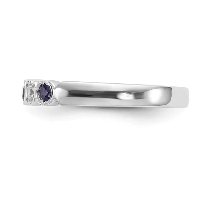 Goldia Rings 14k White Gold Real Diamond wSapphire Band