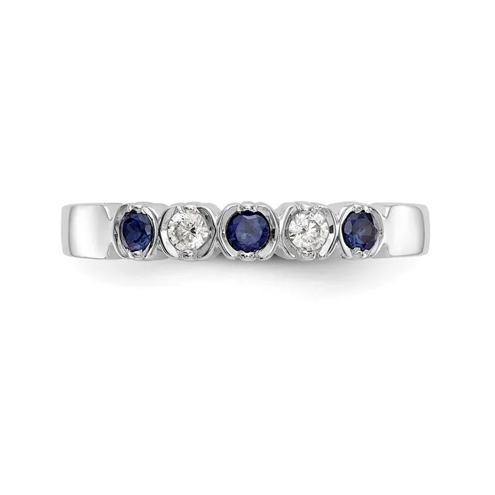 Goldia Rings 14k White Gold Real Diamond wSapphire Band