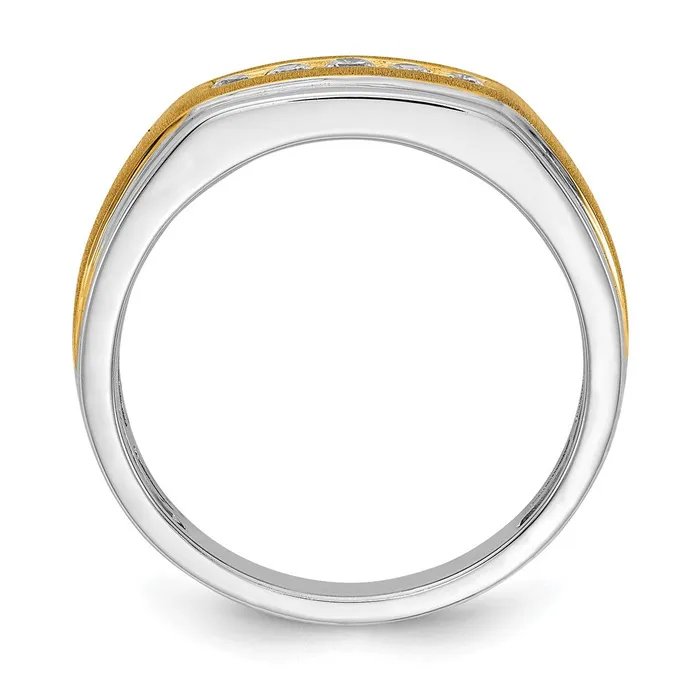 Goldia Rings 14k White u0026 Yellow Gold Real Diamond Mens Ring