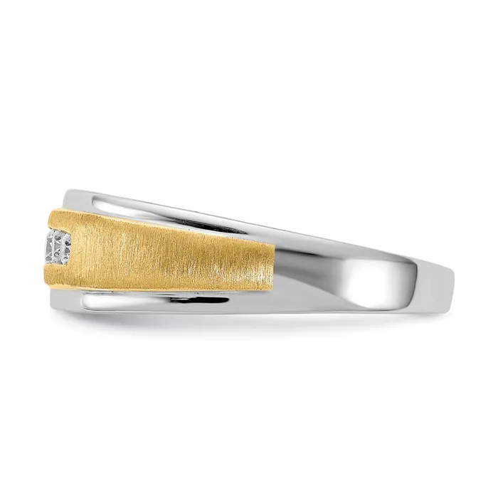 Goldia Rings 14k White u0026 Yellow Gold Real Diamond Mens Ring