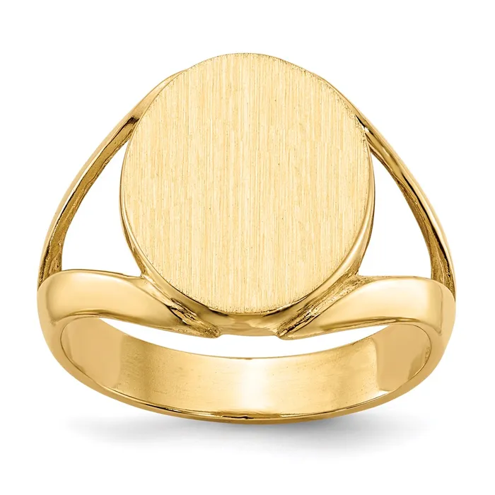 Goldia Rings 14K Yellow Gold 145x125mm Open Back Signet Ring