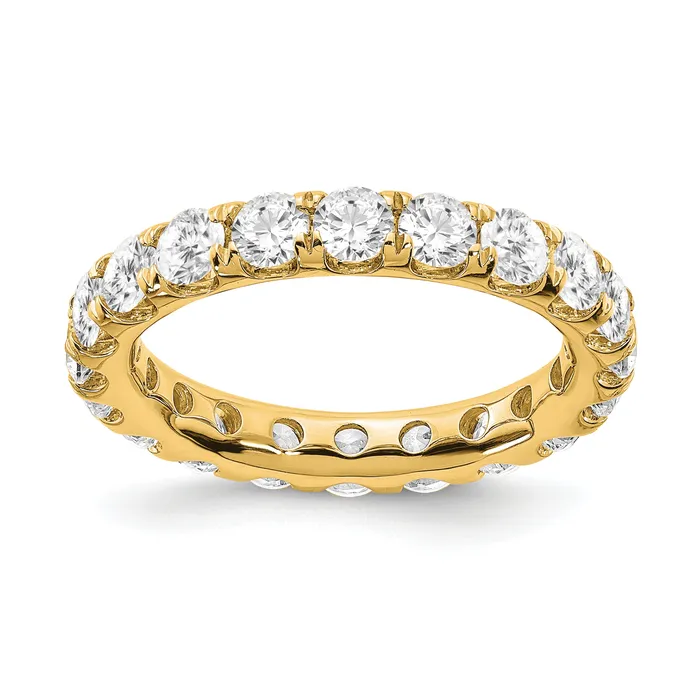 Goldia Rings 14k Yellow Gold 3 Ct Lab Grown Diamond VSSI G Shared Prong Eternity Band Ring Goldia Rings 14k Yellow Gold 3 Ct Lab Grown Diamond VSSI G Shared Prong Eternity Band Ring