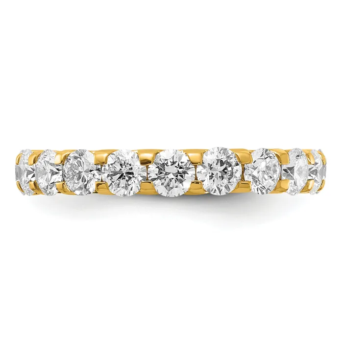 Goldia Rings 14k Yellow Gold 3 Ct Lab Grown Diamond VSSI G Shared Prong Eternity Band Ring