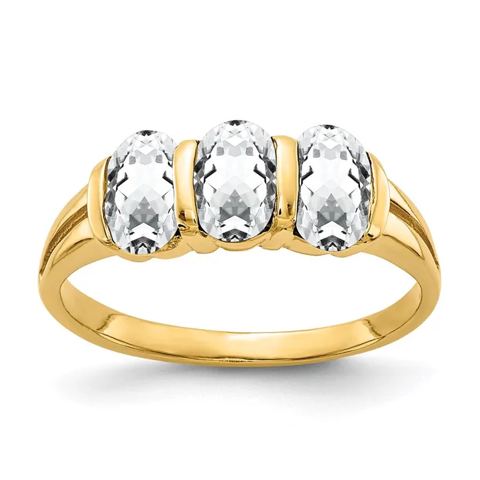 Goldia Rings 14K Yellow Gold 6x4mm Oval Cubic Zirconia ring