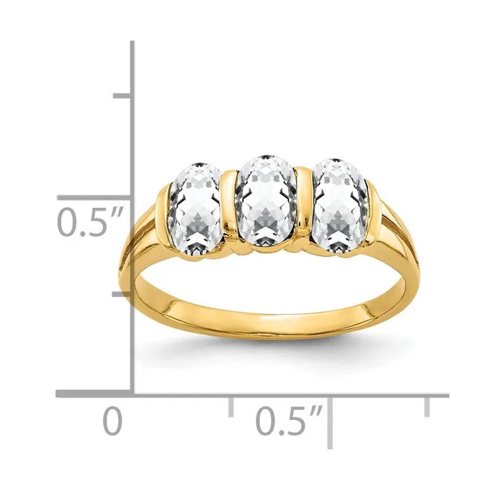 Goldia Rings 14K Yellow Gold 6x4mm Oval Cubic Zirconia ring