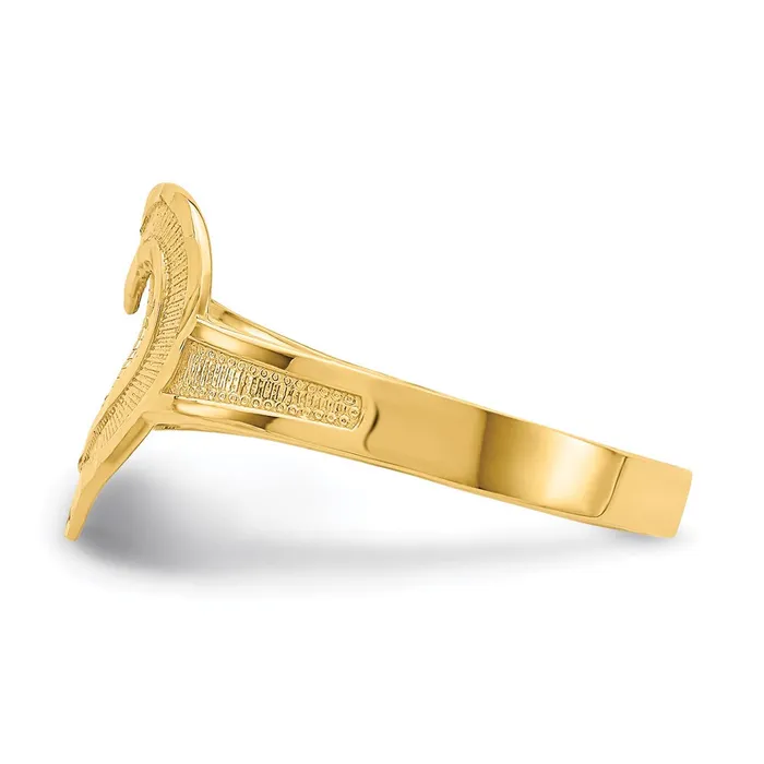 Goldia Rings 14K Yellow Gold Diamondcut CutOut Heart Ring