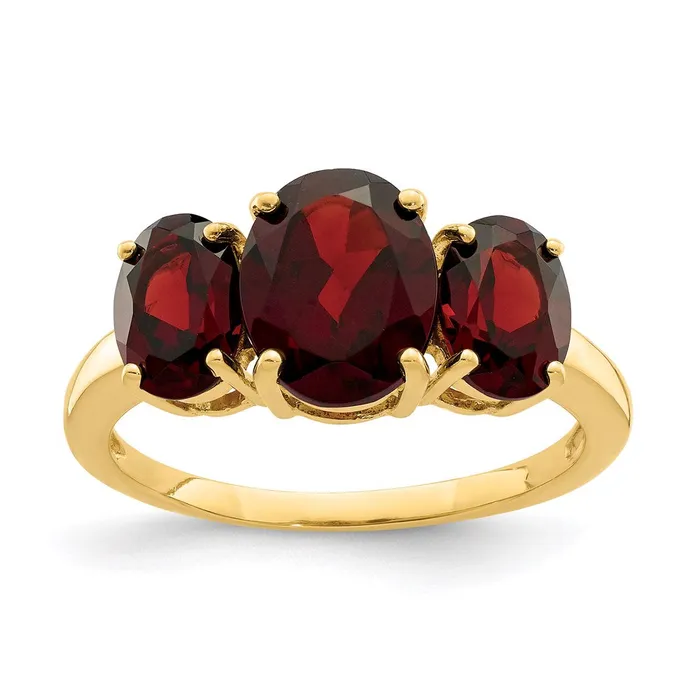 Goldia Rings 14K Yellow Gold Garnet Oval Ring