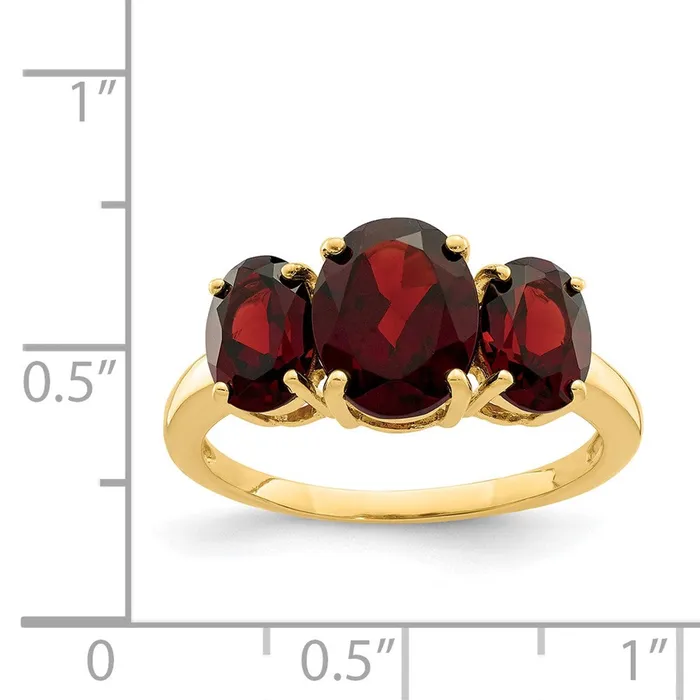 Goldia Rings 14K Yellow Gold Garnet Oval Ring