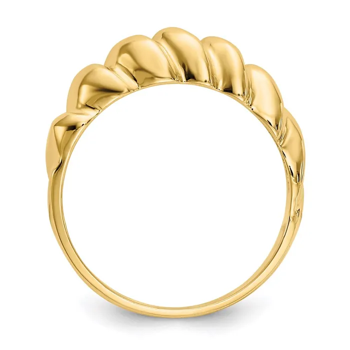 Goldia Rings 14K Yellow Gold Polished Twisted Dome Ring