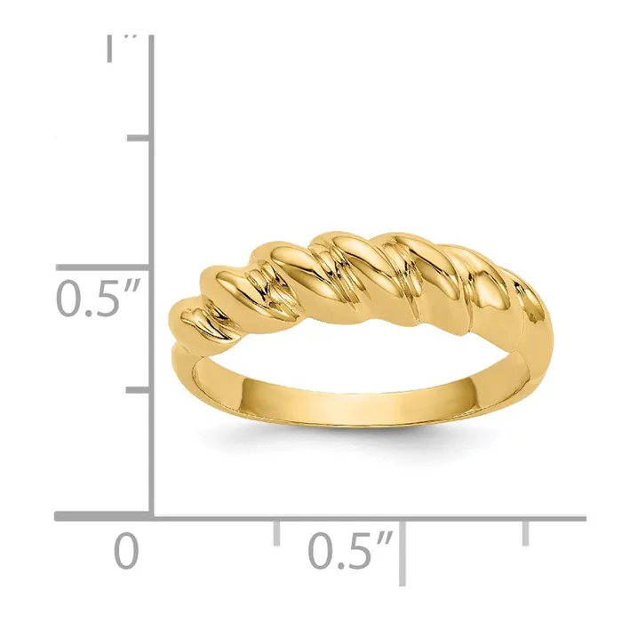 Goldia Rings 14K Yellow Gold Polished Twisted Dome Ring