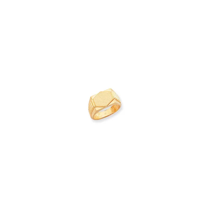Goldia Rings 14K Yellow Gold Satin Mens Signet Ring