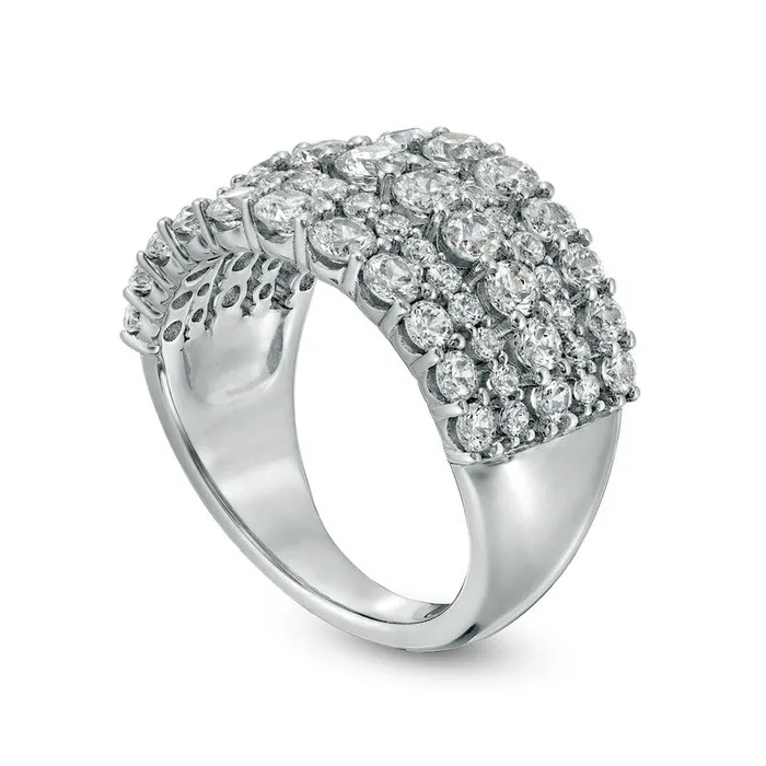 Goldia Rings 25 CT TW Certified LabCreated Diamond MultiRow Ring in Solid 14K White Gold FSI2 Goldia Rings 25 CT TW Certified LabCreated Diamond MultiRow Ring in Solid 14K White Gold FSI2