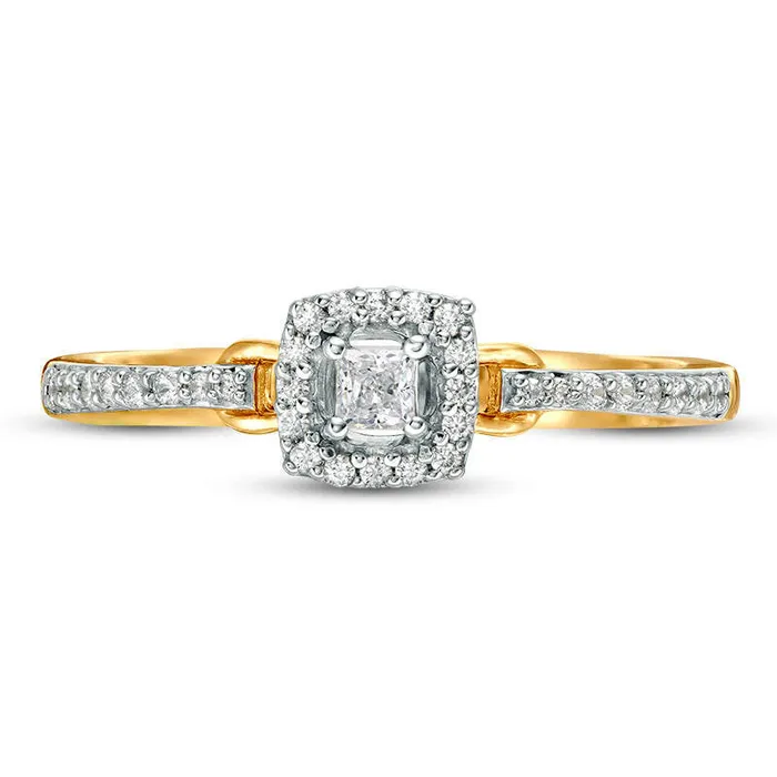 Goldia Rings Engravable 020 CT TW PrincessCut Natural Diamond Frame Buckle Promise Ring in Solid 10K White Yellow or Rose Gold 1 Line Goldia Rings Engravable 020 CT TW PrincessCut Natural Diamond Frame Buckle Promise Ring in Solid 10K White Yellow or Rose Gold 1 Line