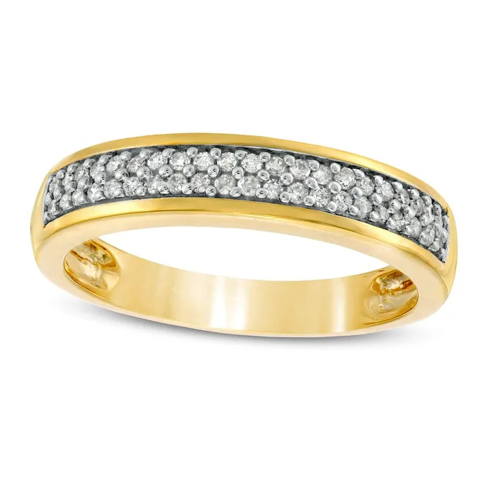 Goldia Rings Mens 033 CT TW Natural Diamond Double Row Wedding Band in Solid 10K Yellow Gold Goldia Rings Mens 033 CT TW Natural Diamond Double Row Wedding Band in Solid 10K Yellow Gold