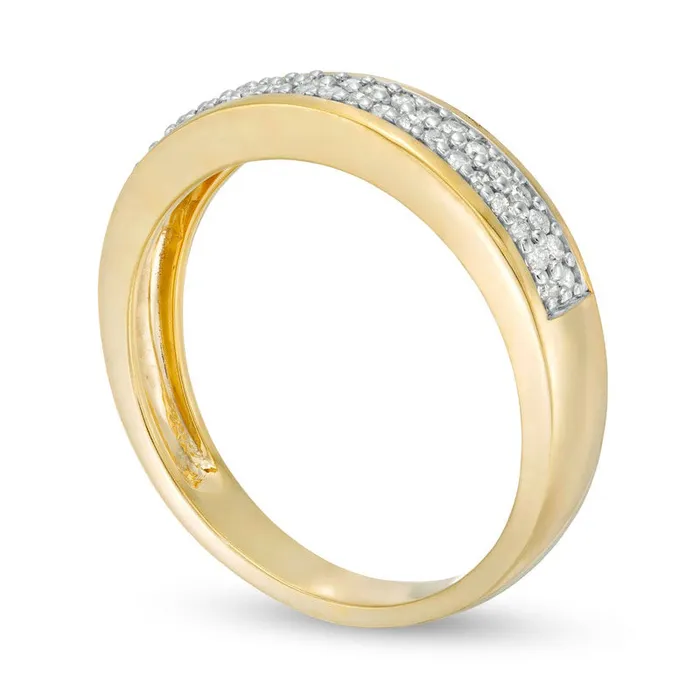 Goldia Rings Mens 033 CT TW Natural Diamond Double Row Wedding Band in Solid 10K Yellow Gold Goldia Rings Mens 033 CT TW Natural Diamond Double Row Wedding Band in Solid 10K Yellow Gold