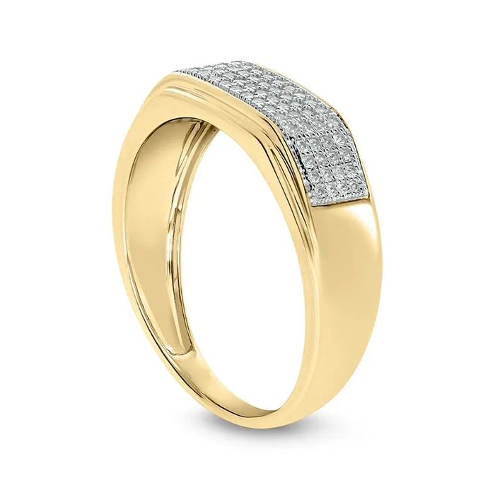 Goldia Rings Mens 038 CT TW Natural Diamond Rectangular Wedding Band in Solid 10K Yellow Gold Goldia Rings Mens 038 CT TW Natural Diamond Rectangular Wedding Band in Solid 10K Yellow Gold