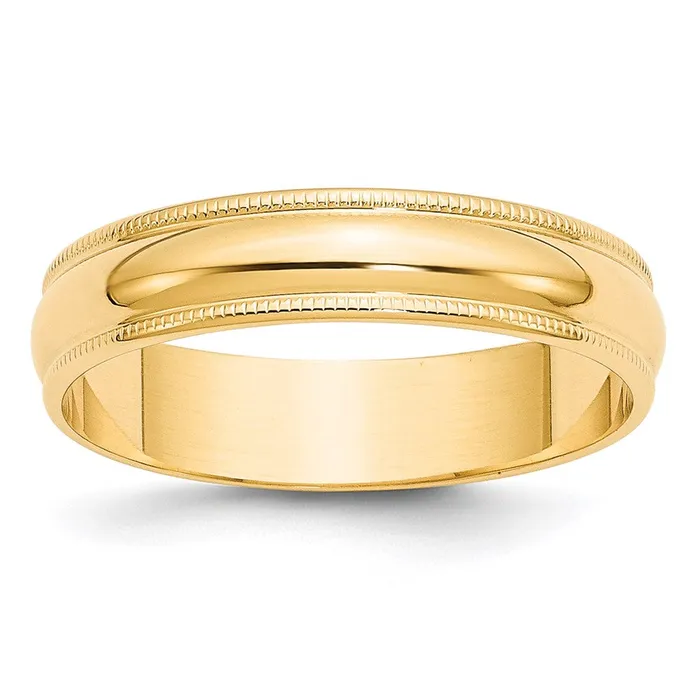 Goldia Rings Solid 10K Yellow Gold 5mm Light Weight Milgrain Half Round MensWomens Wedding Band Ring Size 65 Goldia Rings Solid 10K Yellow Gold 5mm Light Weight Milgrain Half Round MensWomens Wedding Band Ring Size 65