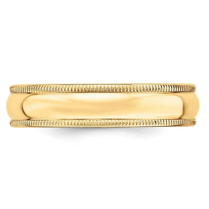 Goldia Rings Solid 10K Yellow Gold 5mm Light Weight Milgrain Half Round MensWomens Wedding Band Ring Size 65 Goldia Rings Solid 10K Yellow Gold 5mm Light Weight Milgrain Half Round MensWomens Wedding Band Ring Size 65