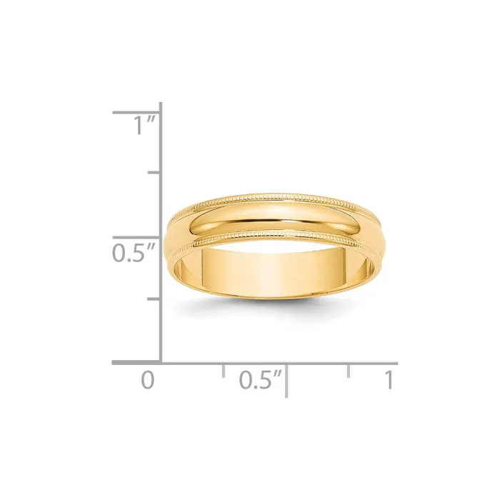 Goldia Rings Solid 10K Yellow Gold 5mm Light Weight Milgrain Half Round MensWomens Wedding Band Ring Size 65 Goldia Rings Solid 10K Yellow Gold 5mm Light Weight Milgrain Half Round MensWomens Wedding Band Ring Size 65