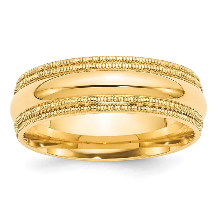Goldia Rings Solid 10K Yellow Gold 7mm Double Milgrain Comfort Fit MensWomens Wedding Band Ring Size 14 Goldia Rings Solid 10K Yellow Gold 7mm Double Milgrain Comfort Fit MensWomens Wedding Band Ring Size 14