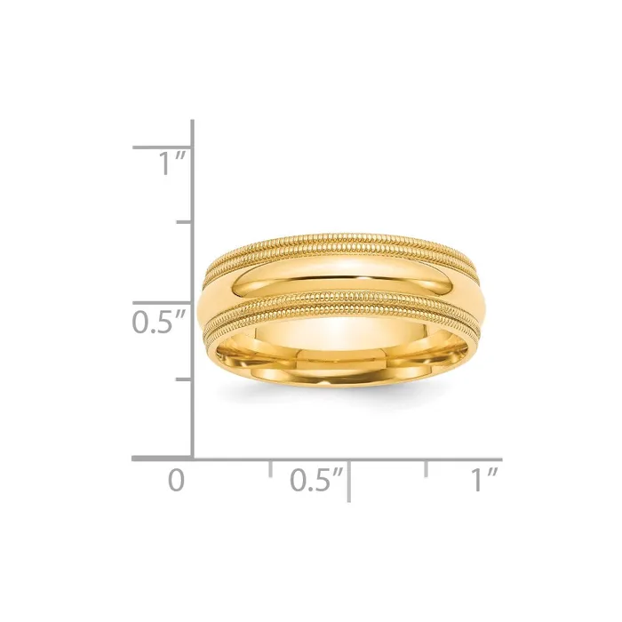 Goldia Rings Solid 10K Yellow Gold 7mm Double Milgrain Comfort Fit MensWomens Wedding Band Ring Size 14 Goldia Rings Solid 10K Yellow Gold 7mm Double Milgrain Comfort Fit MensWomens Wedding Band Ring Size 14