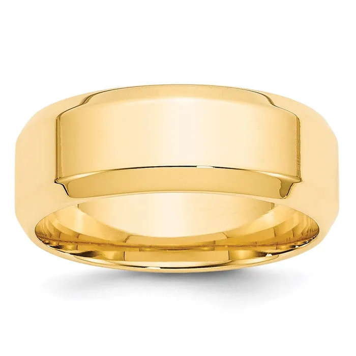 Goldia Rings Solid 10K Yellow Gold 8mm Bevel Edge Comfort Fit MensWomens Wedding Band Ring Size 55 Goldia Rings Solid 10K Yellow Gold 8mm Bevel Edge Comfort Fit MensWomens Wedding Band Ring Size 55