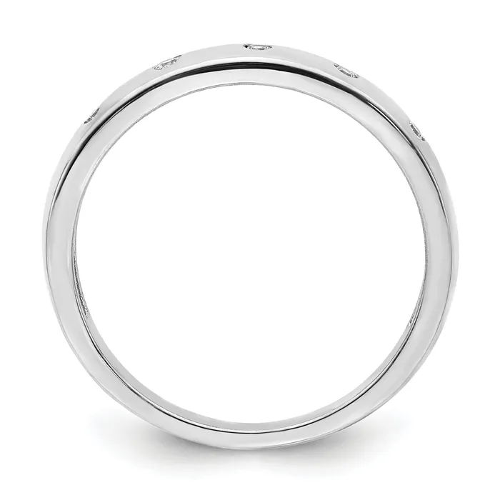 Goldia Rings Solid 14k White Gold 5stone Simulated CZ Ring