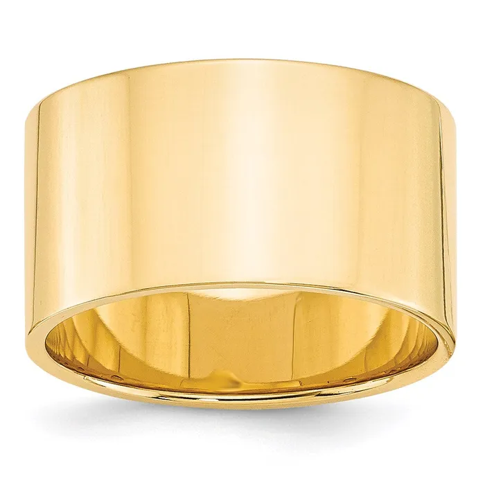 Goldia Rings Solid 14K Yellow Gold 12mm Light Weight Flat MensWomens Wedding Band Ring Size 85 Goldia Rings Solid 14K Yellow Gold 12mm Light Weight Flat MensWomens Wedding Band Ring Size 85