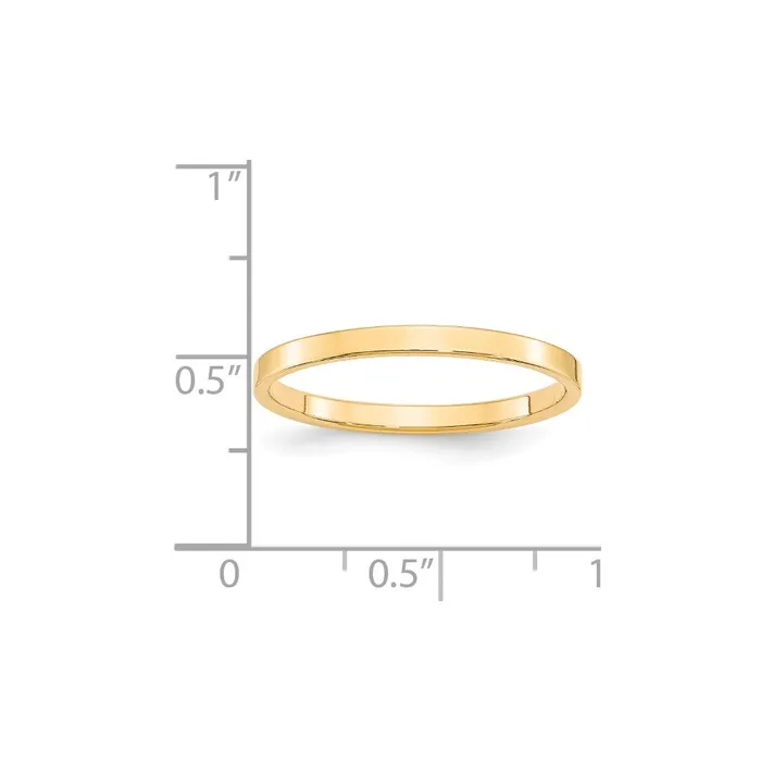 Goldia Rings Solid 14K Yellow Gold 2mm Light Weight Flat MensWomens Wedding Band Ring Size 135 Goldia Rings Solid 14K Yellow Gold 2mm Light Weight Flat MensWomens Wedding Band Ring Size 135