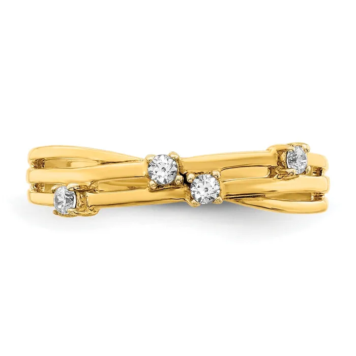 Goldia Rings Solid 14k Yellow Gold Simulated CZ Fashion Ring