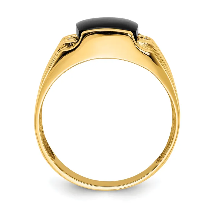 Goldia Rings Solid 14k Yellow Gold VS Simulated CZ mens Ring