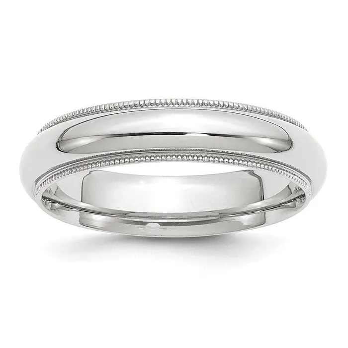 Goldia Rings Solid 18K White Gold 5mm Milgrain Comfort Fit MensWomens Wedding Band Ring Size 45 Goldia Rings Solid 18K White Gold 5mm Milgrain Comfort Fit MensWomens Wedding Band Ring Size 45