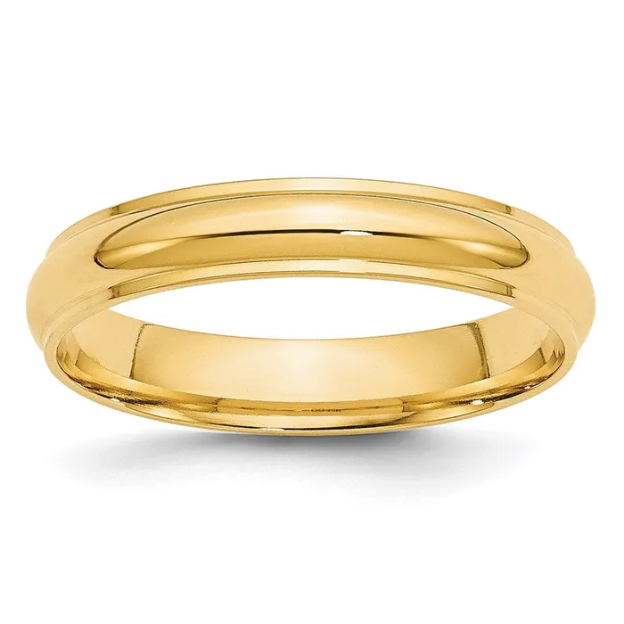 Goldia Rings Solid 18K Yellow Gold 4mm Half Round with Edge MensWomens Wedding Band Ring Size 4 Goldia Rings Solid 18K Yellow Gold 4mm Half Round with Edge MensWomens Wedding Band Ring Size 4
