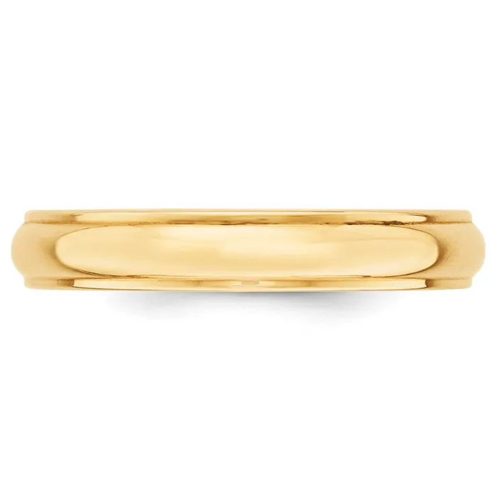 Goldia Rings Solid 18K Yellow Gold 4mm Half Round with Edge MensWomens Wedding Band Ring Size 4 Goldia Rings Solid 18K Yellow Gold 4mm Half Round with Edge MensWomens Wedding Band Ring Size 4