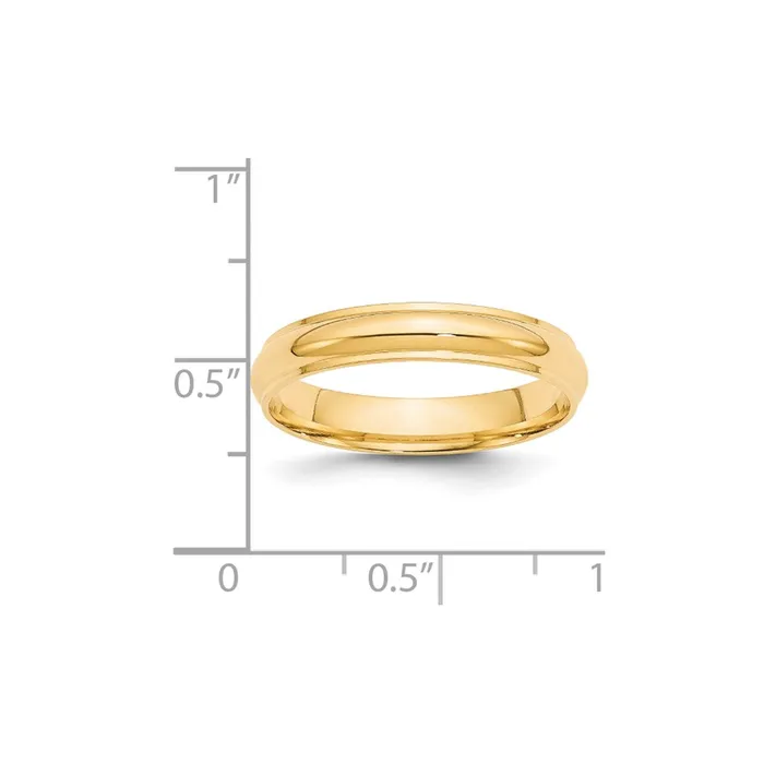 Goldia Rings Solid 18K Yellow Gold 4mm Half Round with Edge MensWomens Wedding Band Ring Size 4 Goldia Rings Solid 18K Yellow Gold 4mm Half Round with Edge MensWomens Wedding Band Ring Size 4